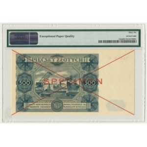 500 złotych 1947 - SPECIMEN - X 789000 - PMG 66 EPQ