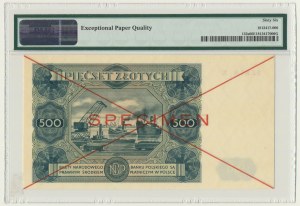 500 gold 1947 - SPECIMEN - X 789000 - PMG 66 EPQ