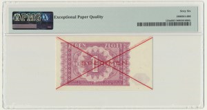 1 gold 1946 - SPECIMEN - PMG 66 EPQ - red overprint