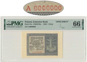 1 gold 1940 - MODEL - A 0000000 - PMG 66 EPQ - RARE.