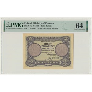 2 złote 1925 - D - PMG 64 - RZADKOŚĆ