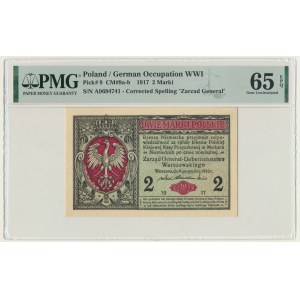 2 marki 1916 Generał - A - PMG 65 EPQ - RZADKI I PIĘKNY