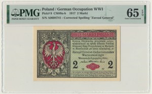 2 marki 1916 Generał - A - PMG 65 EPQ - RZADKI I PIĘKNY