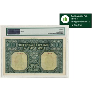 500 marek 1919 - Dyrekcja - PMG 58 - PIĘKNY - TOP POP