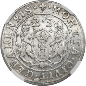 Sigismund III Vasa, 1/4 Thaler Danzig 1623 - NGC AU DETAILS - PR•