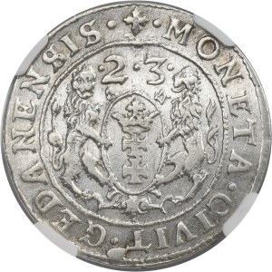 Sigismund III Vasa, 1/4 Thaler Danzig 1623 - NGC AU DETAILS - PR•