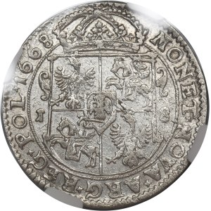 John II Casimir, 1/4 Thaler Bromberg 1668 TLB - NGC AU DETAILS