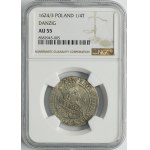 Sigismund III Vasa, 1/4 Thaler Danzig 1624/3 - PR• - NGC AU55