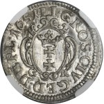 John II Casimir, 2 Groschen Danzig 1651 GR - NGC MS62 - RARE, wide cartouche, rhomb in the date