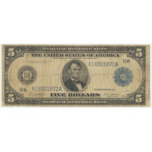 USA, Blue Seal, Dallas, 5 dolarów 1914 - White & Mellon -
