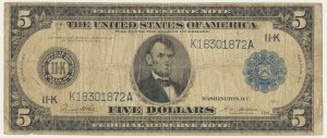 USA, Blue Seal, Dallas, 5 Dollars 1914 - White & Mellon -
