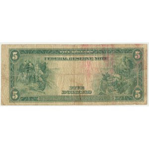 USA, Blue Seal, Dallas, 5 dolarów 1914 - White & Mellon -