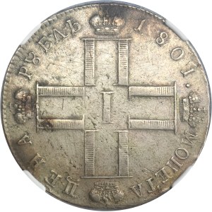 Russia, Paul I, Rouble Petersburg 1801 СМ АИ - NGC AU DETAILS