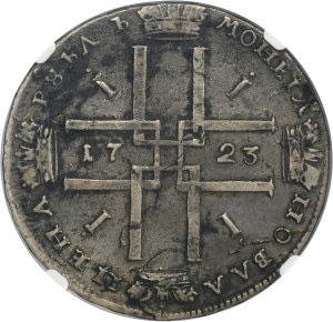 Russia, Peter I, Moscow Rouble 1723 - NGC VF30 - RARE