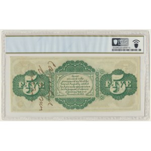 USA, Confederate States America, Karolina Południowa, 5 dolarów 1873 - PCGS 63