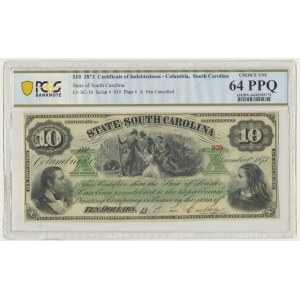 USA, Confederate States America, South Carolina, 10 Dollars 1873 - PCGS 64 PPQ