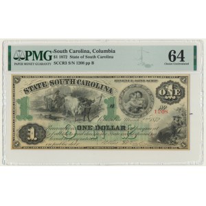 USA, Confederate States America, Karolina Południowa, 1 dolar 1872 - PMG 64