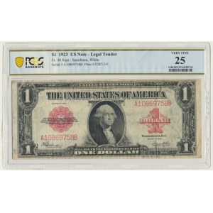 USA, Legal Tender Note, 1 dolar 1923 - Speelman & White - PCGS 25