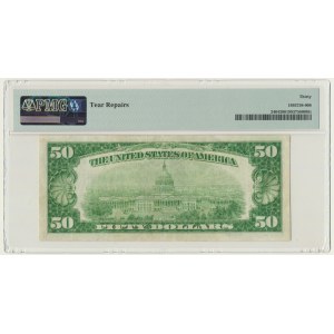 USA, Gold Certificate, 50 dolarów 1928 - Woods & Mellon - PMG 30