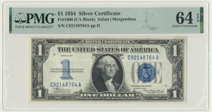 États-Unis, certificat en argent, 1 dollar 1934 - Julian & Morgenthau - PMG 64 EPQ
