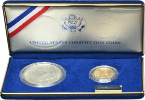 Set, USA, $5 et $1 - 200 ans de Constitution (2 pièces).