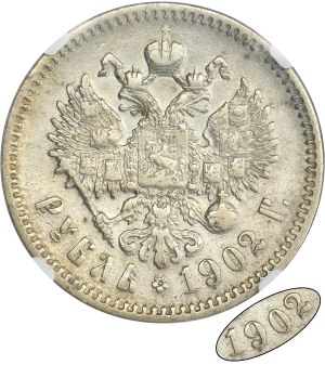 Russia, Nicholas II, Rouble Petersburg 1902 AP - NGC VF DETAILS