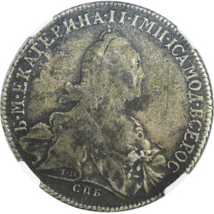 Russia, Catherine II, Rouble Petersburg 1773 СПБ ЯЧ ТИ - NGC VF DETAILS