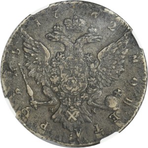 Russia, Catherine II, Rouble Petersburg 1762 СПБ HK - NGC VF25