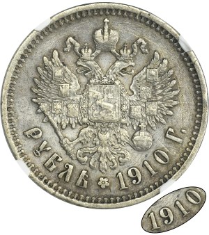 Russia, Nicholas II, Rouble Petersburg 1910 ЭБ - NGC XF DETAILS