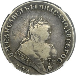 Russia, Elizabeth, Rouble Petersburg 1749 ММД - NGC VF DETAILS