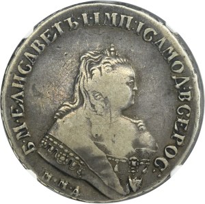 Russia, Elizabeth, Rouble Petersburg 1749 ММД - NGC VF DETAILS