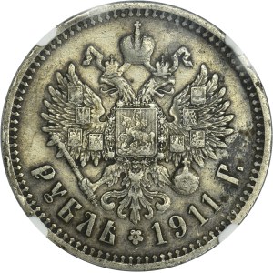 Russia, Nicholas II, Rouble Petersburg 1911 ЭБ - NGC VF30