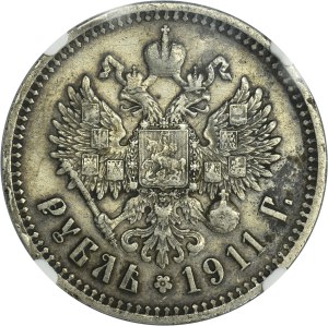 Russia, Nicholas II, Rouble Petersburg 1911 ЭБ - NGC VF30