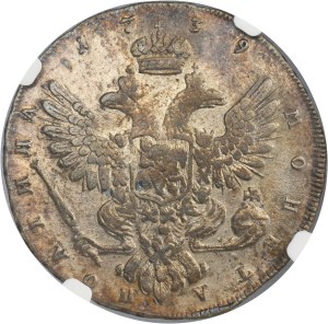 Russia, Anna, Poltina Petersburg 1739 СПБ - NGC VF DETAILS