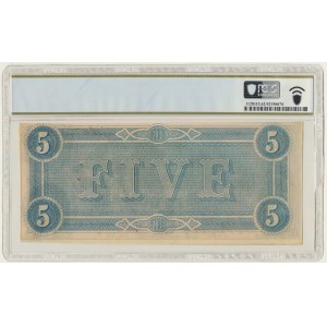 USA, Confederate States America, Richmond, 5 dolarów 1864 - PCGS 62