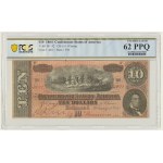 USA, Confederate States America, Richmond, 10 Dollars 1864 - PCGS 62 PPQ