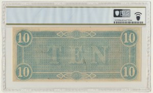 USA, Confederate States America, Richmond, 10 Dollars 1864 - PCGS 62 PPQ