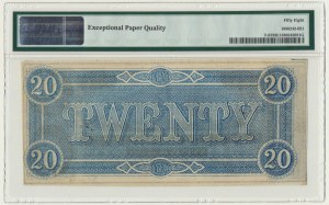 États-Unis d'Amérique, États confédérés d'Amérique, Richmond, 20 dollars 1864 - PMG 58 EPQ