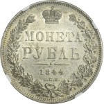 Russia, Nicholas I, Rouble Petersburg 1844 СПБ KБ - NGC MS61