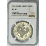 Russia, Nicholas I, Rouble Petersburg 1844 СПБ KБ - NGC MS61