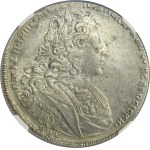 Russia, Peter II, Rouble Petersburg 1727 СПБ - NGC AU DETAILS