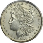 USA, 1 Dollar Carson City 1891 CC - Morgan - NGC MS61 - RARE, Spitting Eagle