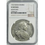 Russia, Peter I, Rouble Moscow 1722 - NGC VF DETAILS