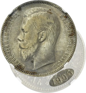 Russia, Nicholas II, Rouble Petersburg 1906 ЭБ - NGC XF DETAILS - RARE
