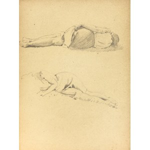 Ludwik MACIĄG (1920-2007), Szkice leżącej kobiety w dwóch pozach