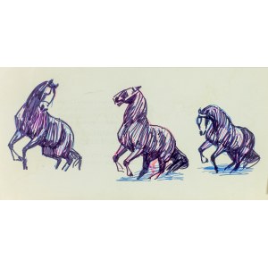Ludwik MACIĄG (1920-2007), Skici koně ve třech pohledech