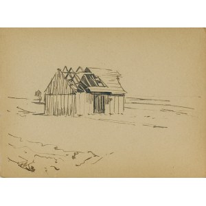 Ludwik MACIĄG (1920-2007), View of the barn - a sketch