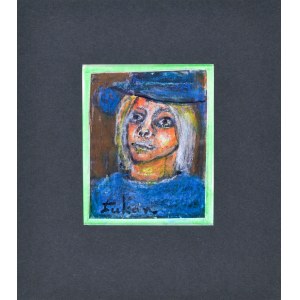 Eugeniusz TUKAN-WOLSKI (1928-2014), Busta ženy v modrém klobouku