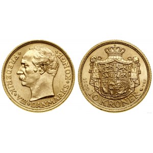 Dánsko, 10 korun, 1909 VBP, Kodaň