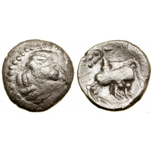 Východní Kelti, drachma typu Kapostaler Kleingeld, asi 2. storočie pred Kr.